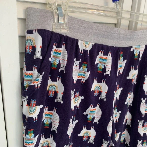 Cuddl Duds Henley Pajama 2 Piece Set Llama Gifts Womens M Joggers Pockets Purple - Picture 8 of 13